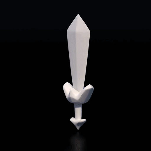 A green crystal fantasy sword with gold accents