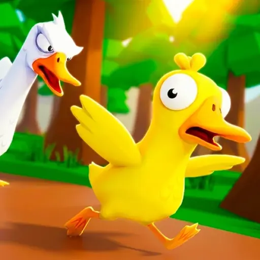 Hero image of Duck Duck, a game where a goose is chasing a duckling on Roblox